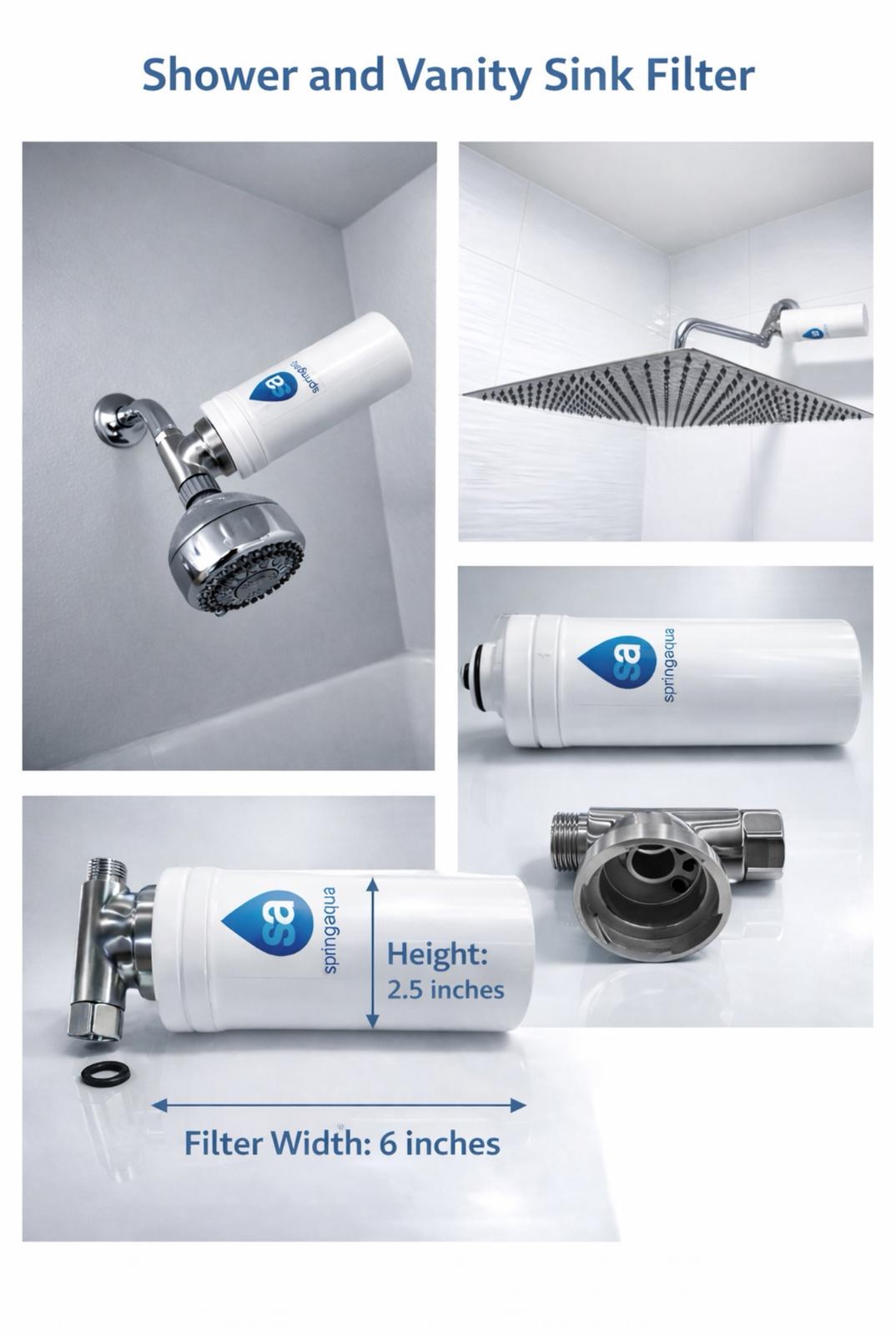 Spring Aqua Shower and Vanity Sink Filter
